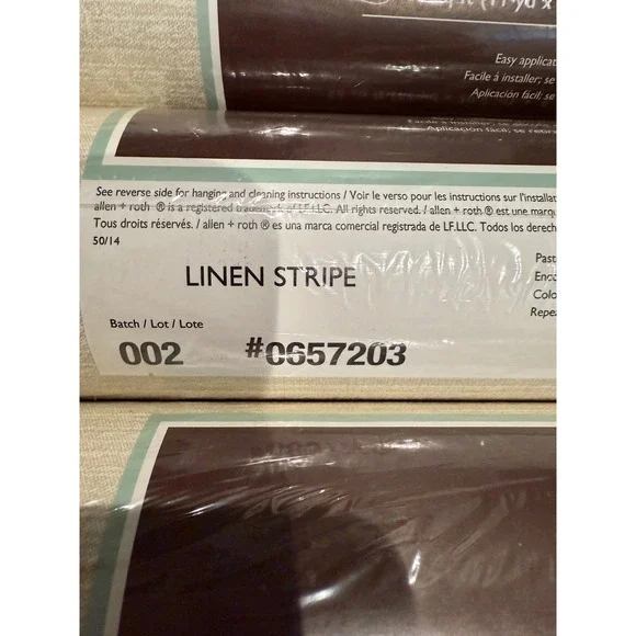 Allen Roth Linen Stripe Textured Wallpaper Roll 56 Sq‎ Ft 4 Rolls 11 yd x 20.5in - Picture 3 of 8